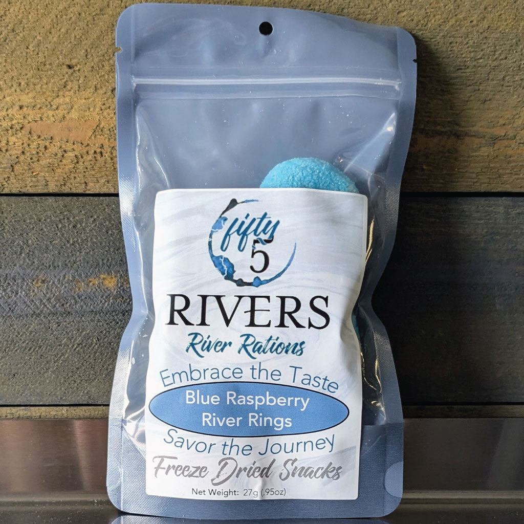 Freeze dried blue raspberry gummy rings